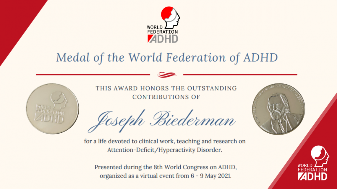 Medal of the World Federation of ADHD awarded to Prof. Dr. J. Biederman